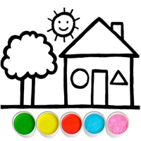 Glitter House coloring and drawing for Kids