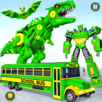 School Bus Robot Car Game