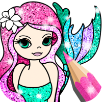 Mermaid Coloring Book Glitter